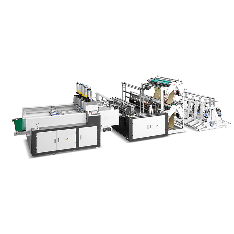 Double Layers Multi-lines Plastic Bag Cutting and Sealing Making Machine with Automatic Punch Machine